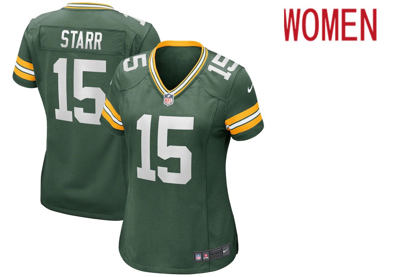 Women Green Bay Packers #15 Bart Starr Nike Green Game Retired Player NFL Jersey->women nfl jersey->Women Jersey